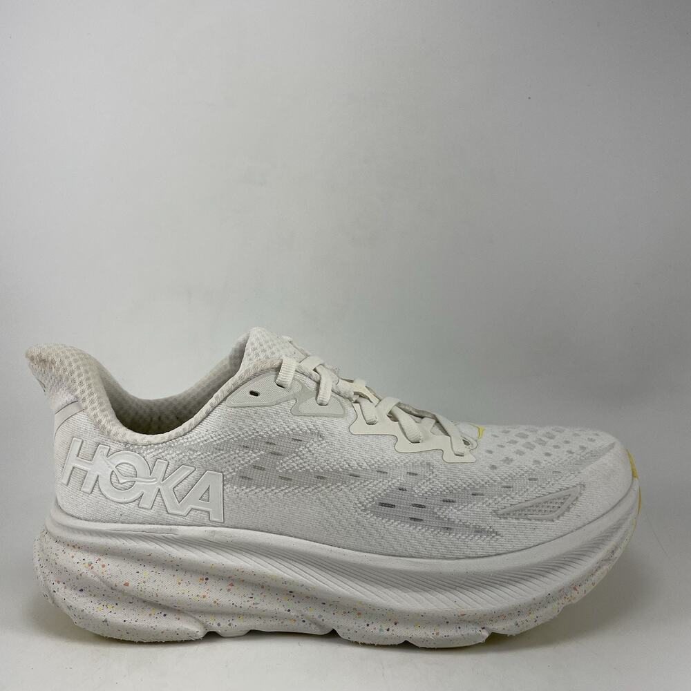 HOKA Clifton 9 Running Shoes Womens Size 10 B White Athletic Sneakers